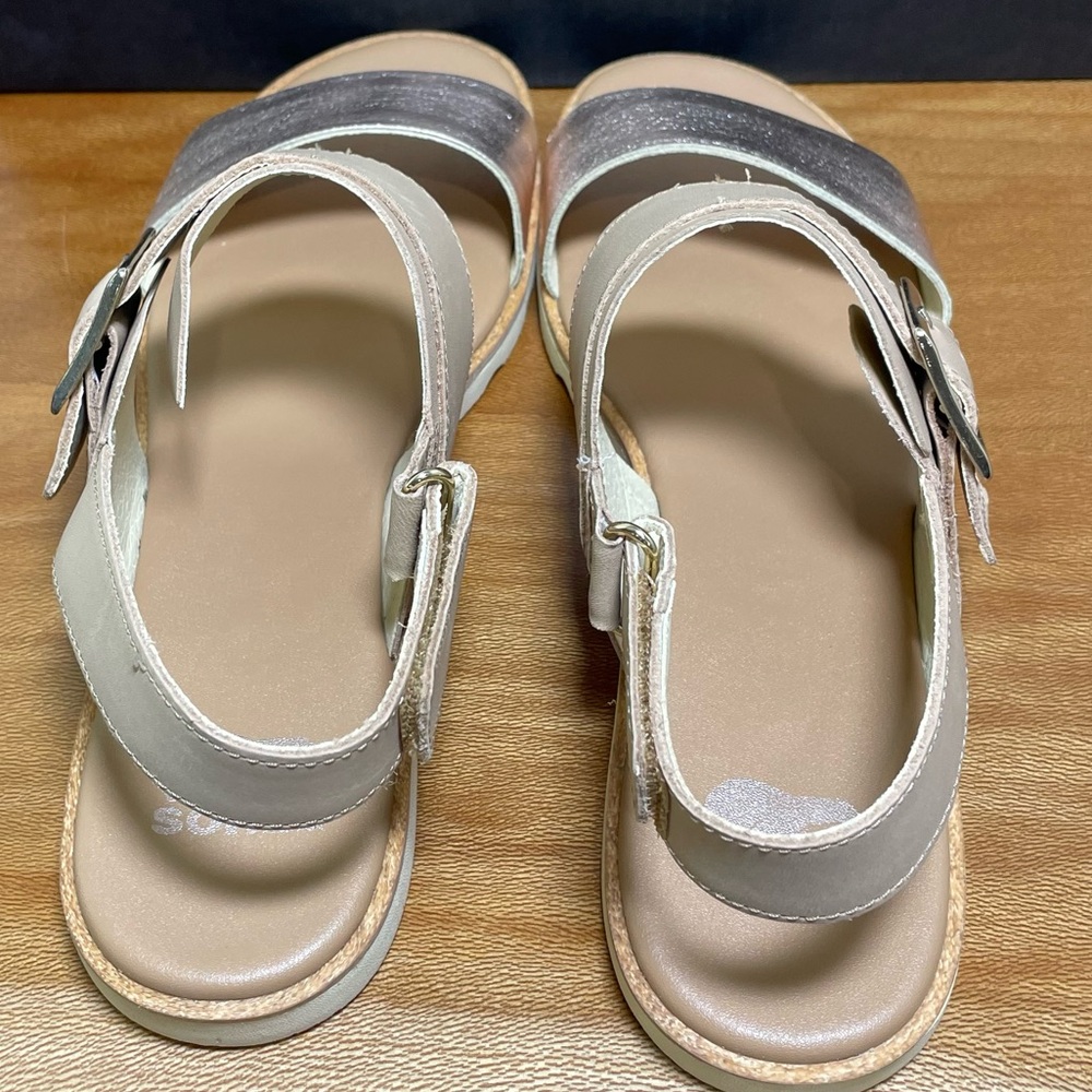 New in Box SOREL Ella III Slingback Sandal Honest Beige/Honey White Size 8.5 - Picture 6 of 14